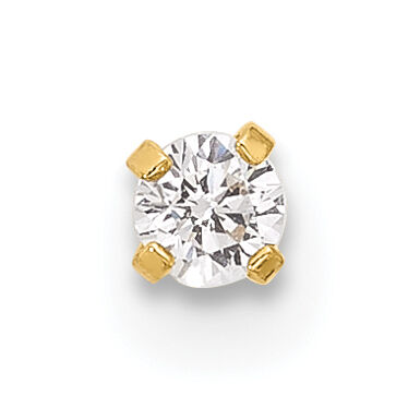 14k 22 Gauge Polished 2.5mm CZ Nose Stud-BD239