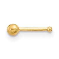 14k 22 Gauge Polished 2.5mm Ball Nose Stud-BD240