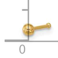 14k 22 Gauge Polished 2.5mm Ball Nose Stud-BD240