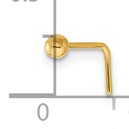 14k 22 Gauge Polished 2.5mm Ball Nose Stud-BD241