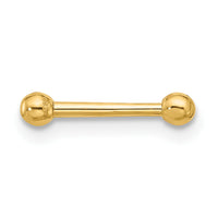 14k 16 Gauge Polished 2.5mm Ball Bar Labret Stud-BD243