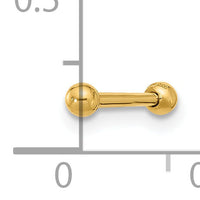14k 16 Gauge Polished 2.5mm Ball Bar Labret Stud-BD243