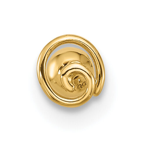 14k 18 Gauge Polished Swirl Cartilage Stud-BD244