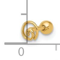 14k 18 Gauge Polished Swirl Cartilage Stud-BD244