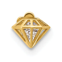 14K 18 Gauge Polished CZ 3D Diamond Shaped Cartilage Body Jewelry-BD245