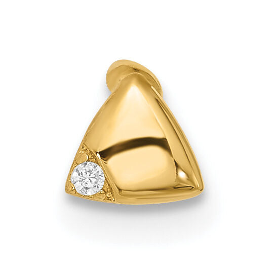 14k 18 Gauge Polished CZ Triangle Cartilage Stud-BD246