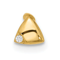 14k 18 Gauge Polished CZ Triangle Cartilage Stud-BD246