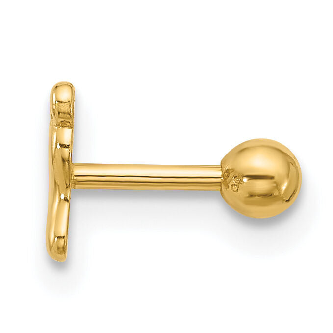 14k 18 Gauge Polished Footprint Cartilage Stud-BD247