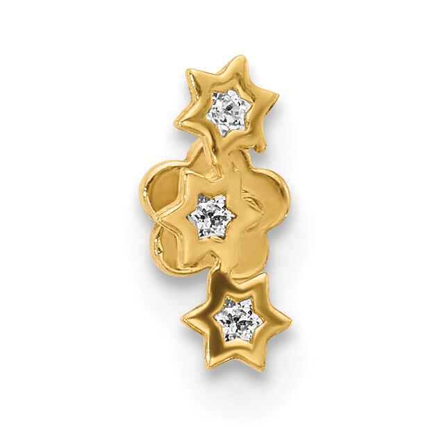 14K 18 Gauge CZ Stars Screwback Cartilage Body Jewelry-BD248