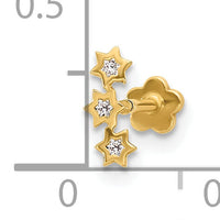 14K 18 Gauge CZ Stars Screwback Cartilage Body Jewelry-BD248