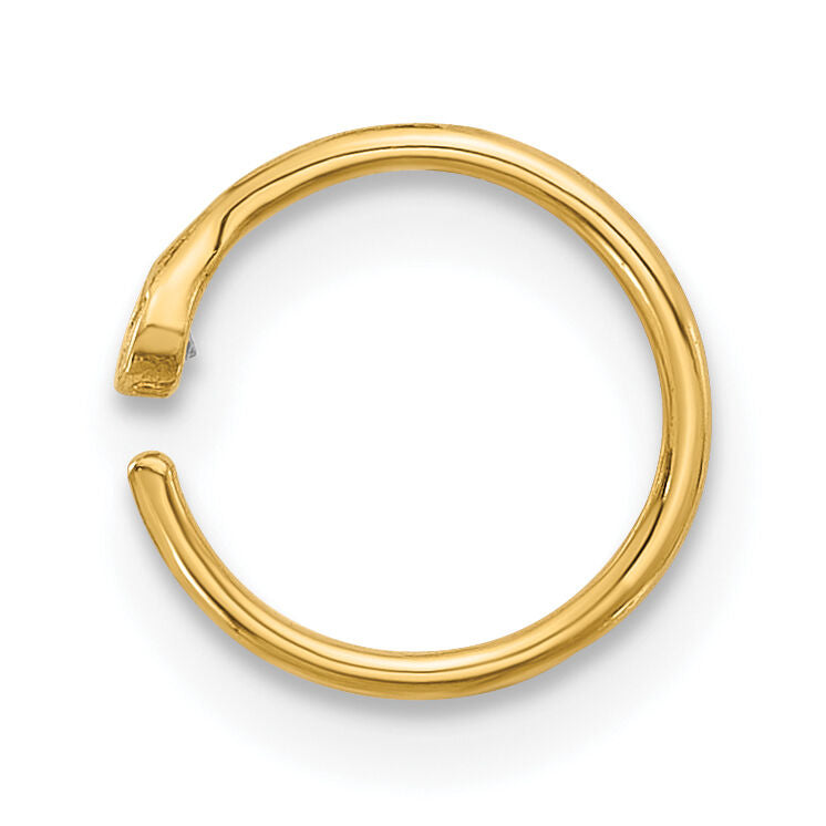 14K 20 Gauge Polished CZ Nose Ring-BD249