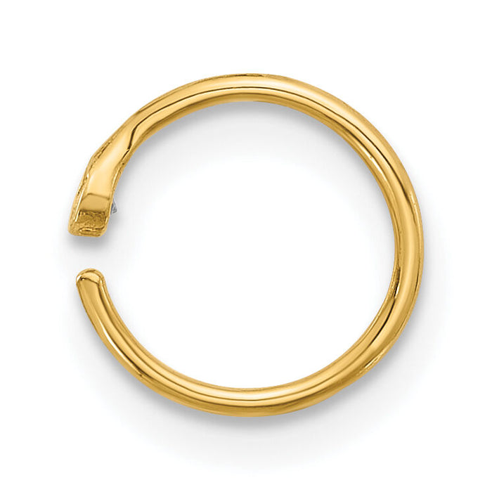 14K 20 Gauge Polished CZ Nose Ring-BD249