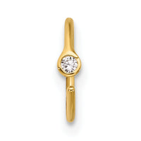14K 20 Gauge Polished CZ Nose Ring-BD249