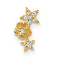 14K 18 Gauge Polished CZ Stars Cartilage Body Jewelry-BD250