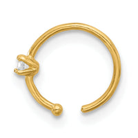 14K 20 Gauge Polished CZ Nose Ring-BD251