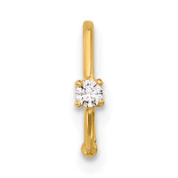 14K 20 Gauge Polished CZ Nose Ring-BD251