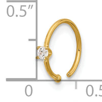 14K 20 Gauge Polished CZ Nose Ring-BD251