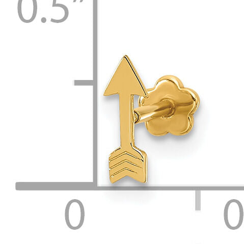 14K 18 Gauge Polished Arrow Cartilage Body Jewelry-BD252