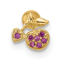 14K 18 Gauge Polished CZ Cherry Cartilage Stud-BD255