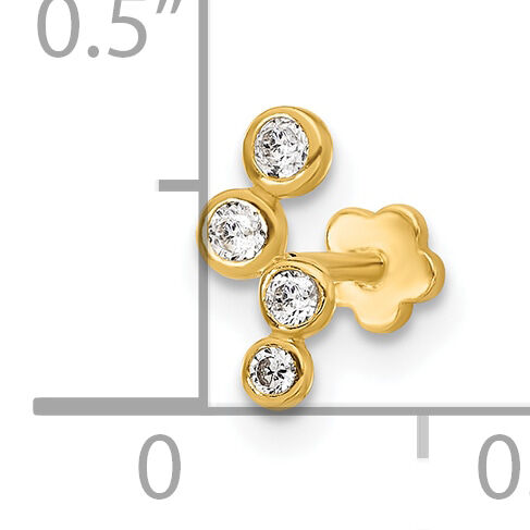 14K 18 Gauge Polished CZ Cartilage Body Jewelry-BD258