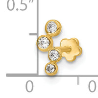 14K 18 Gauge Polished CZ Cartilage Body Jewelry-BD258