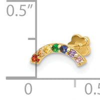 14K 18 Gauge Polished Multi-color CZ Cartilage Body Jewelry-BD259
