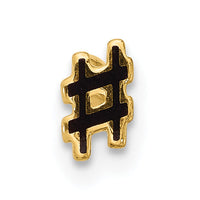 14k 18 Gauge Polished Enameled Hashtag Cartilage Stud-BD264