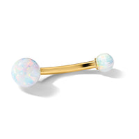 14K 14 Gauge Polished Created Opal Navel/Belly Ring-BD267