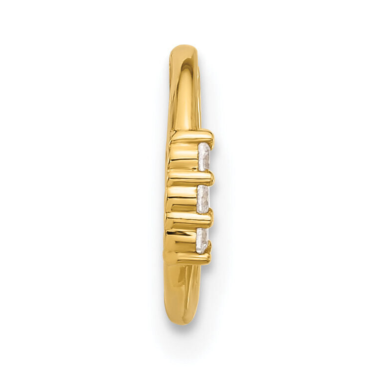 14K 16 Gauge Polished CZ Hinged Cartilage Ring-BD268
