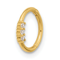 14K 16 Gauge Polished CZ Hinged Cartilage Ring-BD268