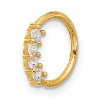 14K 18 Gauge Polished CZ Cartilage Ring-BD271
