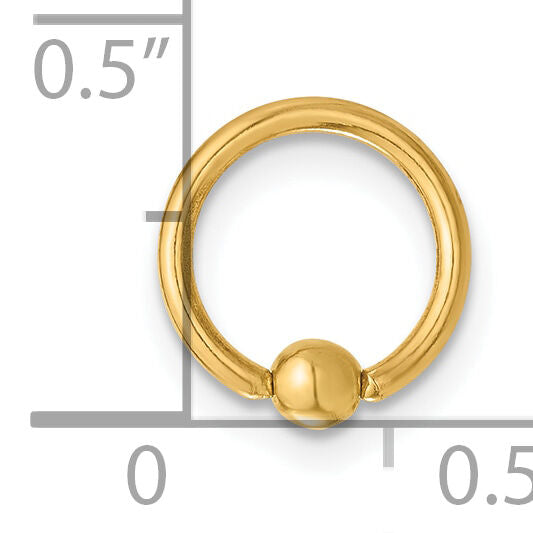 14K 16 Gauge Polished Septum Cartilage Ring-BD273