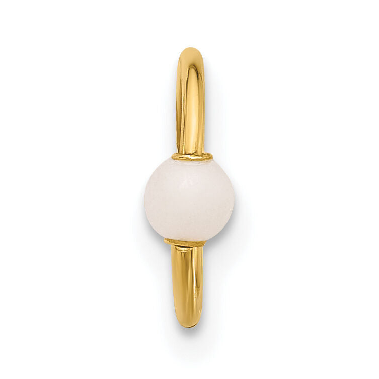 14K 18 Gauge Polished Imitation Pearl Cartilage Ring-BD274