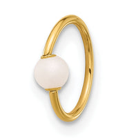 14K 18 Gauge Polished Imitation Pearl Cartilage Ring-BD274