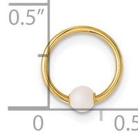 14K 18 Gauge Polished Imitation Pearl Cartilage Ring-BD274