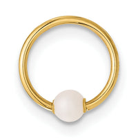 14K 18 Gauge Polished Imitation Pearl Cartilage Ring-BD274