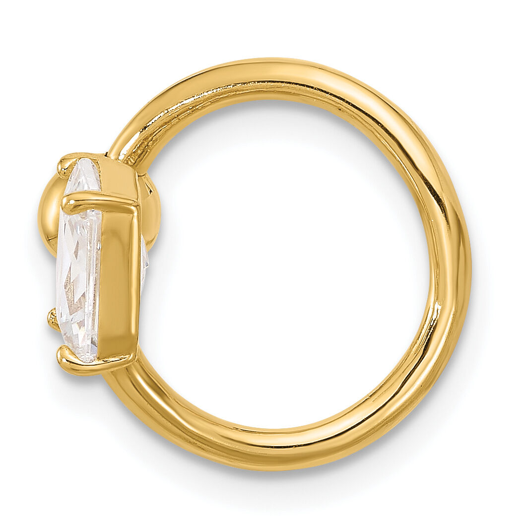 14k 14 Gauge Polished CZ Cartilage Ring-BD275