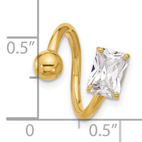 14k 14 Gauge Polished CZ Cartilage Ring-BD275