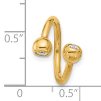 14k 14 Gauge Polished CZ Cartilage Ring-BD276