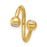 14k 14 Gauge Polished CZ Cartilage Ring-BD276