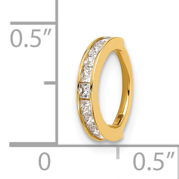 14k 18 Gauge Polished CZ Hinged Cartilage Ring-BD277