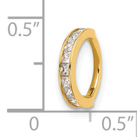14k 18 Gauge Polished CZ Hinged Cartilage Ring-BD277
