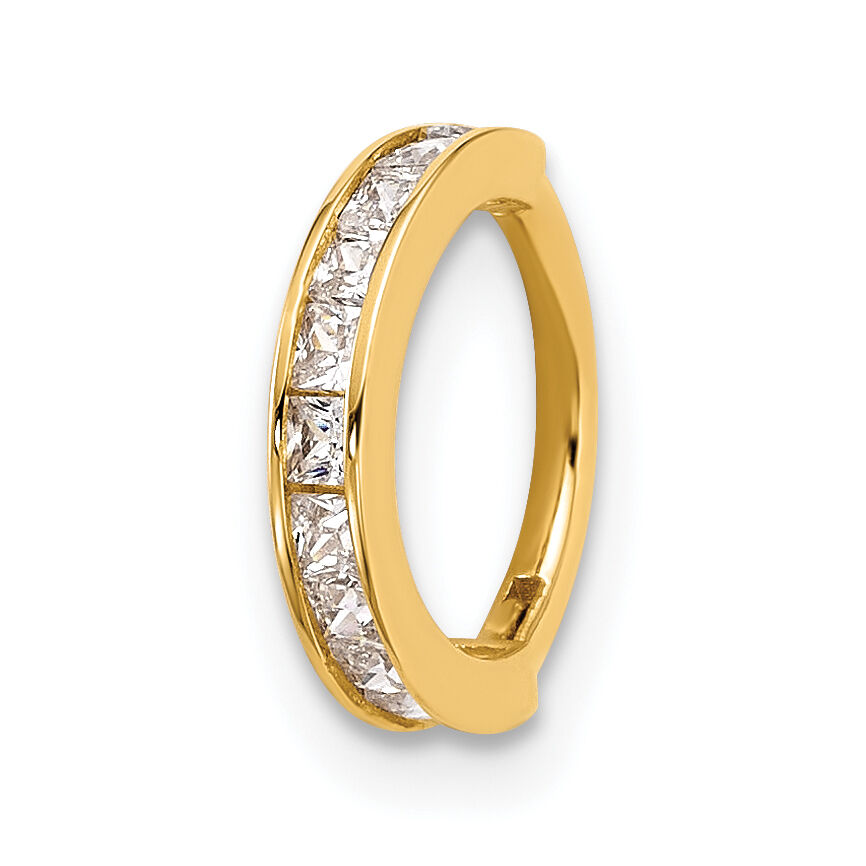 14k 18 Gauge Polished CZ Hinged Cartilage Ring-BD277