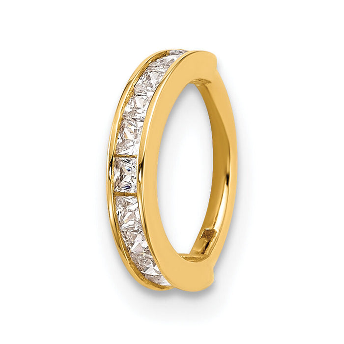 14k 18 Gauge Polished CZ Hinged Cartilage Ring-BD277