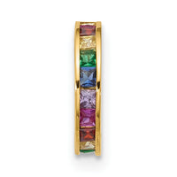 14k 16 Gauge Polished Rainbow CZ Hinged Cartilage Ring-BD278