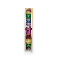 14k 16 Gauge Polished Rainbow CZ Hinged Cartilage Ring-BD279