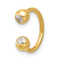 14k 16 Gauge Polished 4mm CZ Cartilage Ring-BD280