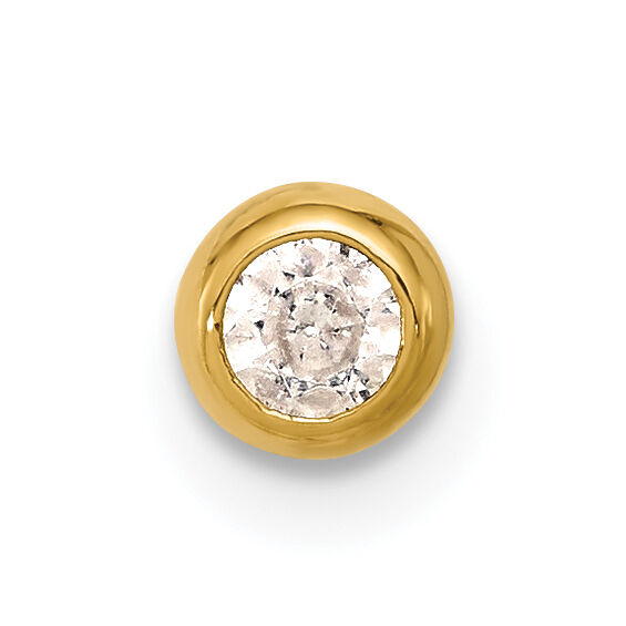 14k 18 Gauge Polished CZ Industrial Body Jewelry-BD281