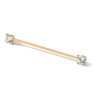 14k 16 Gauge Polished 3mm CZ Industrial Body Jewelry-BD282