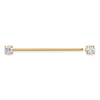 14k 16 Gauge Polished 3mm CZ Industrial Body Jewelry-BD282